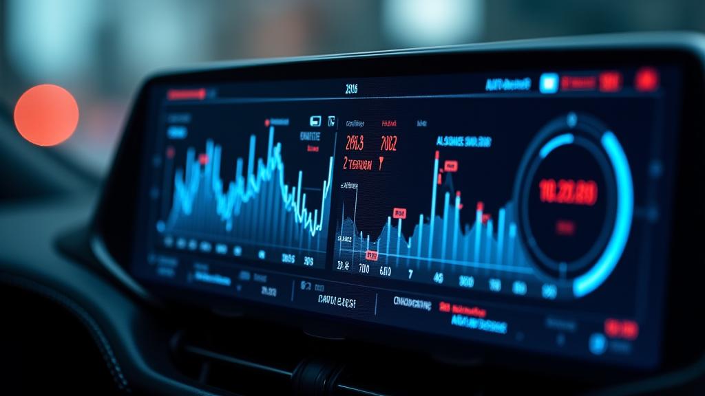 Modern automotive technology dashboard with data analytics